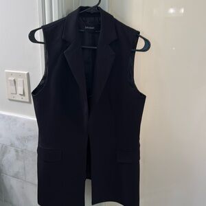 Zara Basic Vest Open Front Womens M black Business Casual